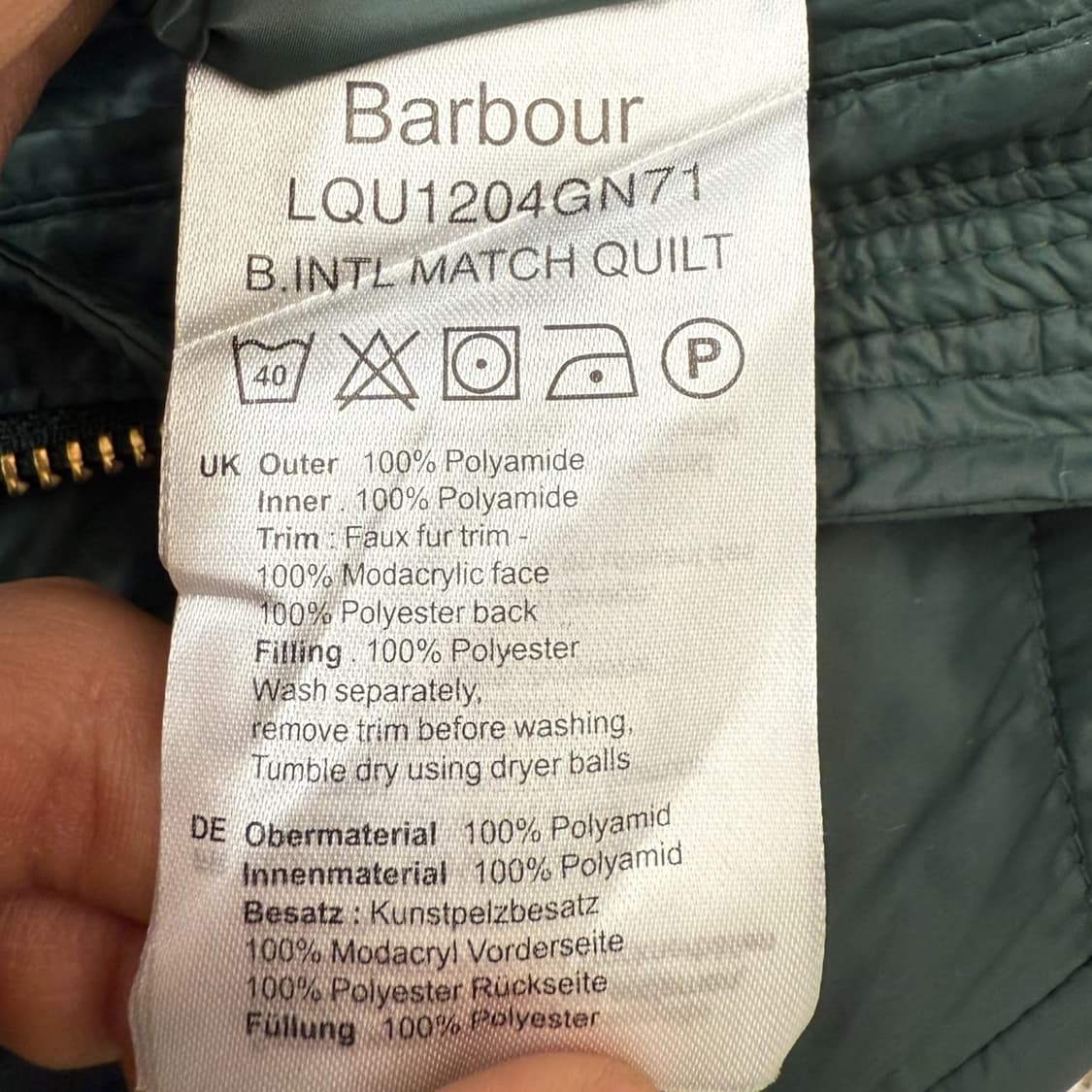 바버 벨티드 라이트패딩 r1971  상품이미지8