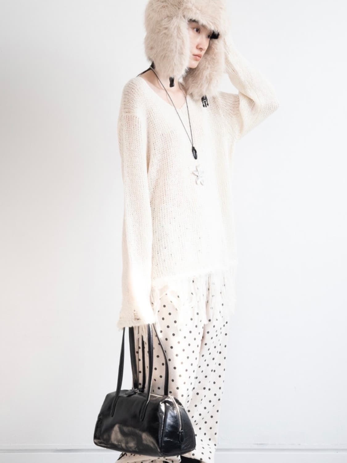 피키소사이어티 프린지 브이넥 니트 상품이미지3