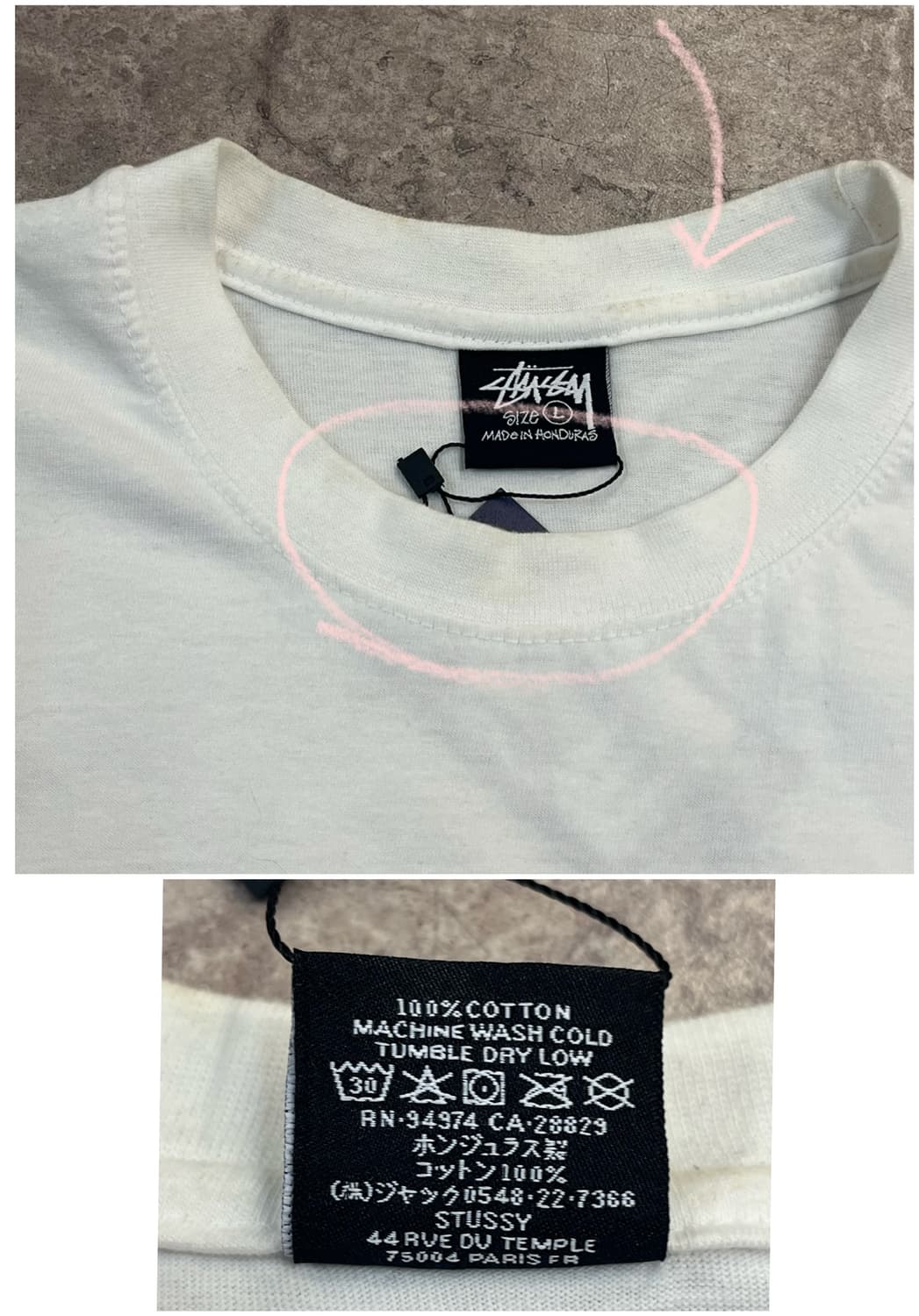 스투시 스탁 도버 스트리트 마켓 반팔티 화이트 L #csz3924  상품이미지3