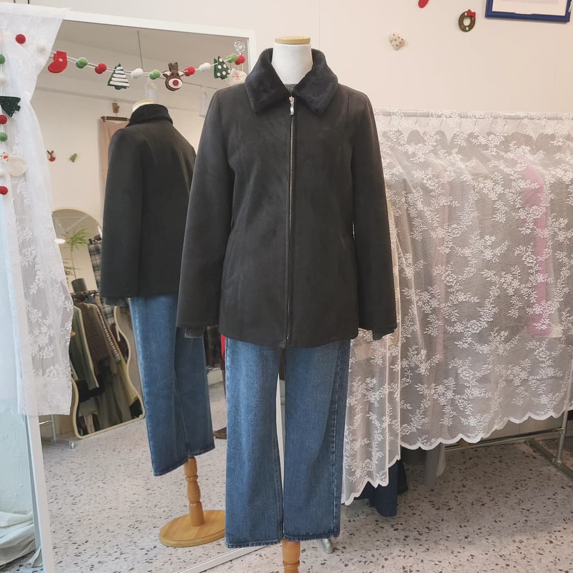 Protagonist 파인울 블랙 무스탕(Italy fabric) 상품이미지7