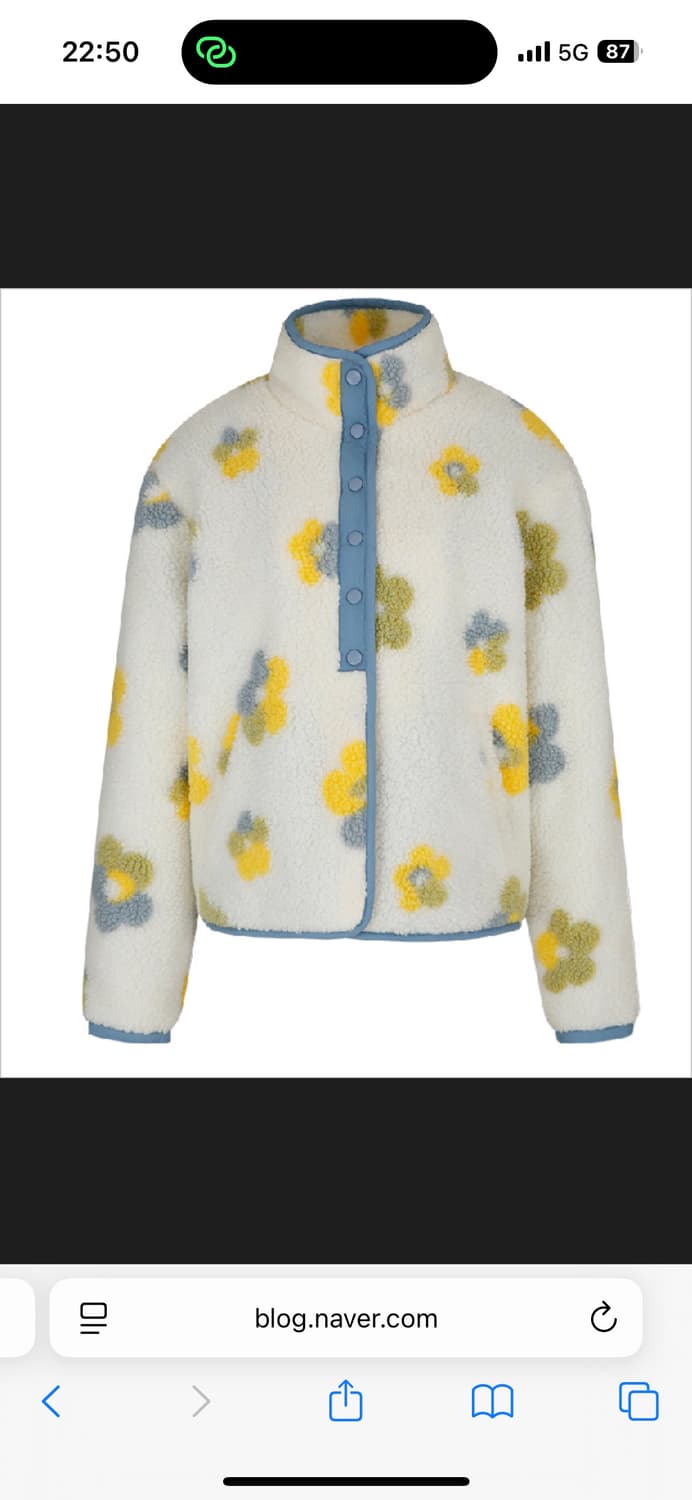 마가린 핑거스 부클 후리스 /  꽃무늬 뽀글이 점퍼 상품이미지1