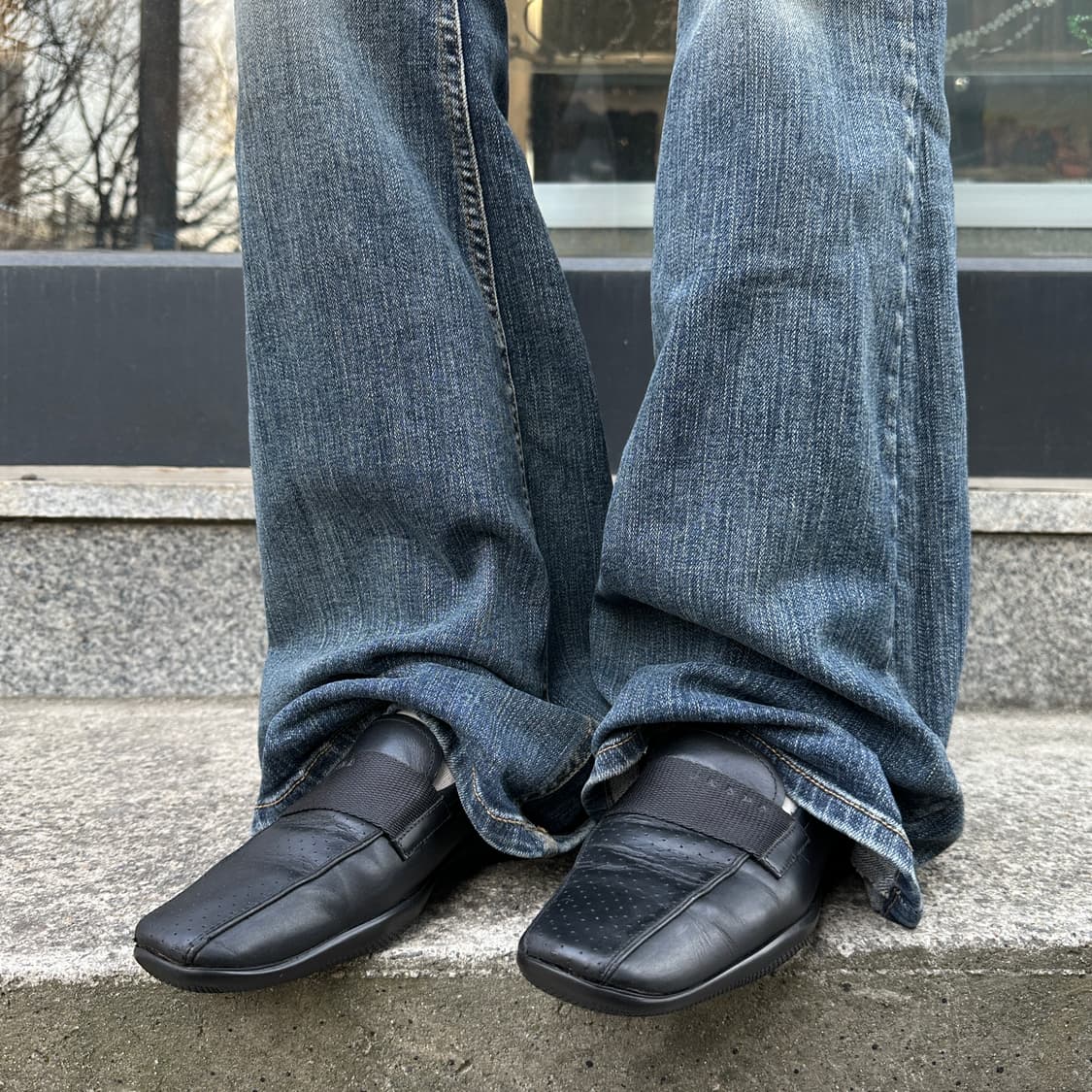 00s 블랙 프라다 스포츠 스퀘어토 로퍼 상품이미지7