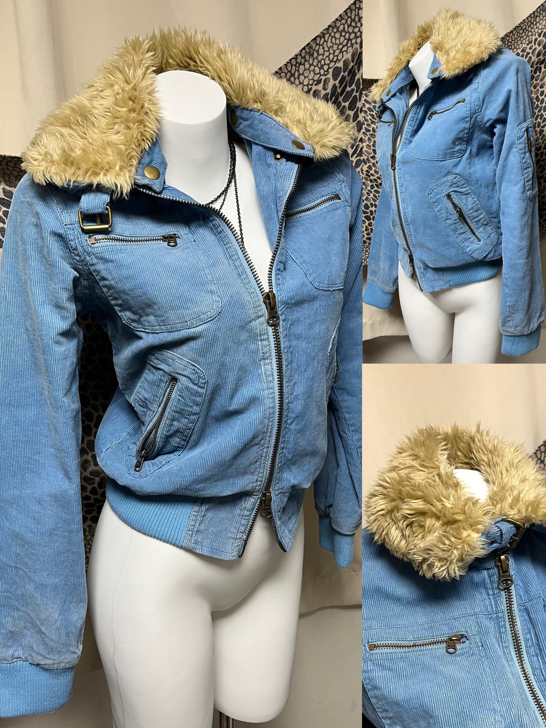 왕관 퍼 트리밍 코듀로이 자켓 상품이미지1