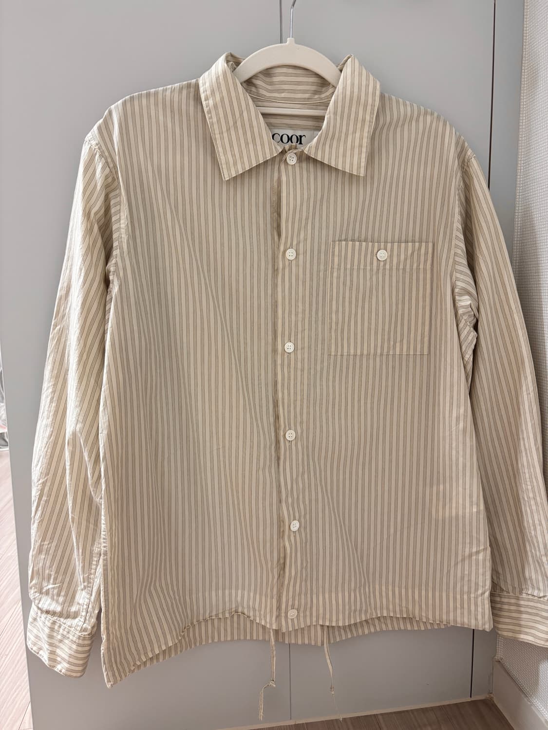 쿠어 스트라이프 셔츠 버터색 (여성) 상품이미지6