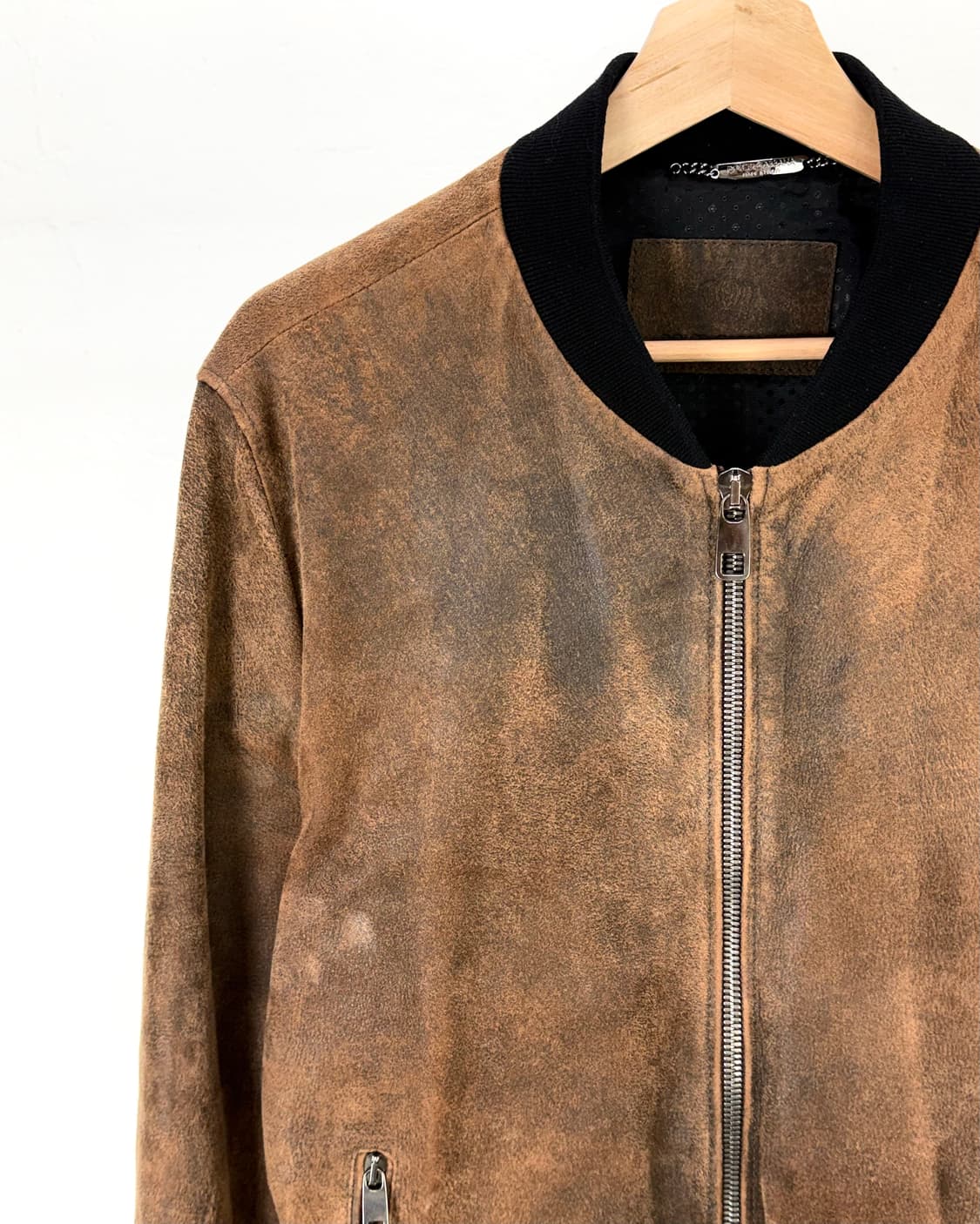 돌체앤가바나 브라운 스웨이드 블루종 플레이트 자켓 상품이미지2