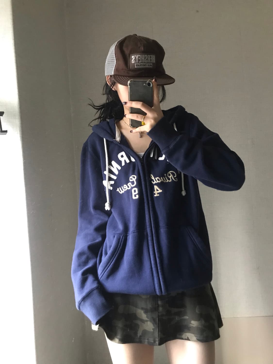 후아유 네이비 후드집업 상품이미지5