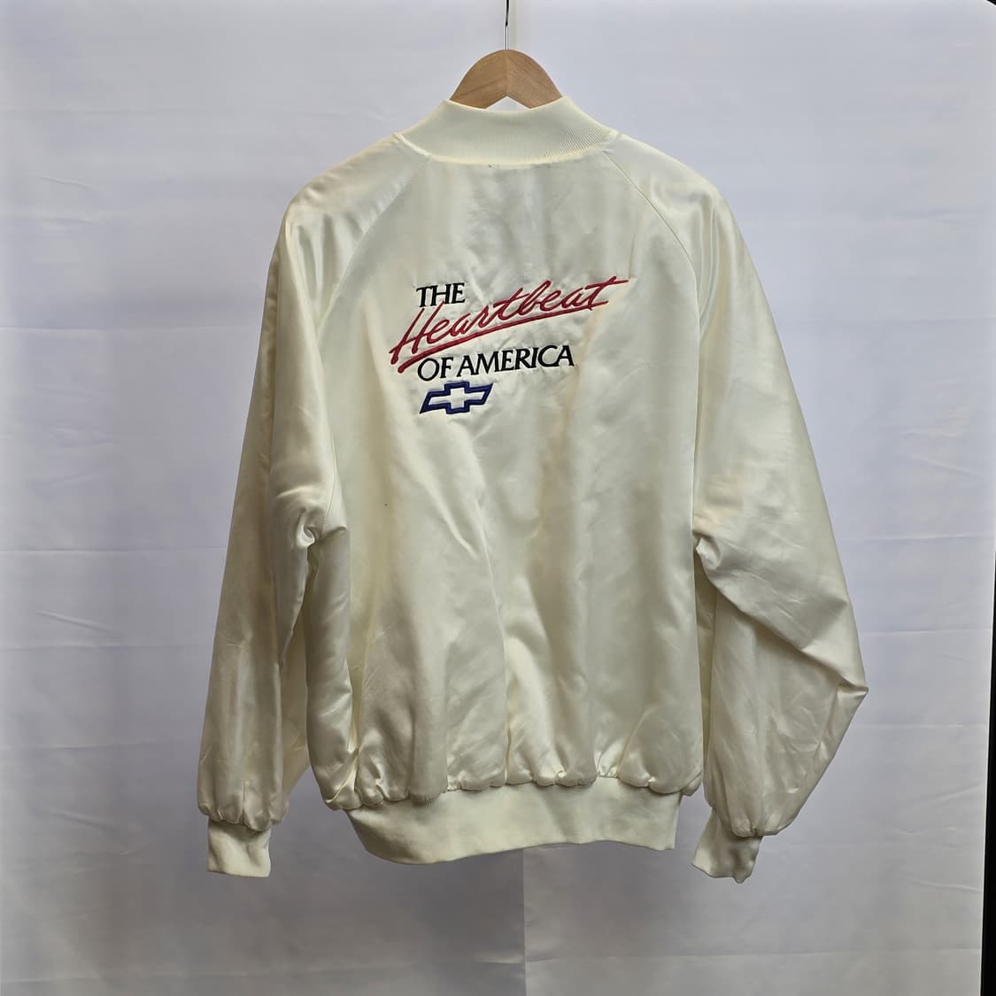 WestArk USA 빈티지 새틴 스타디움 재킷 아이보리 XL 상품이미지3
