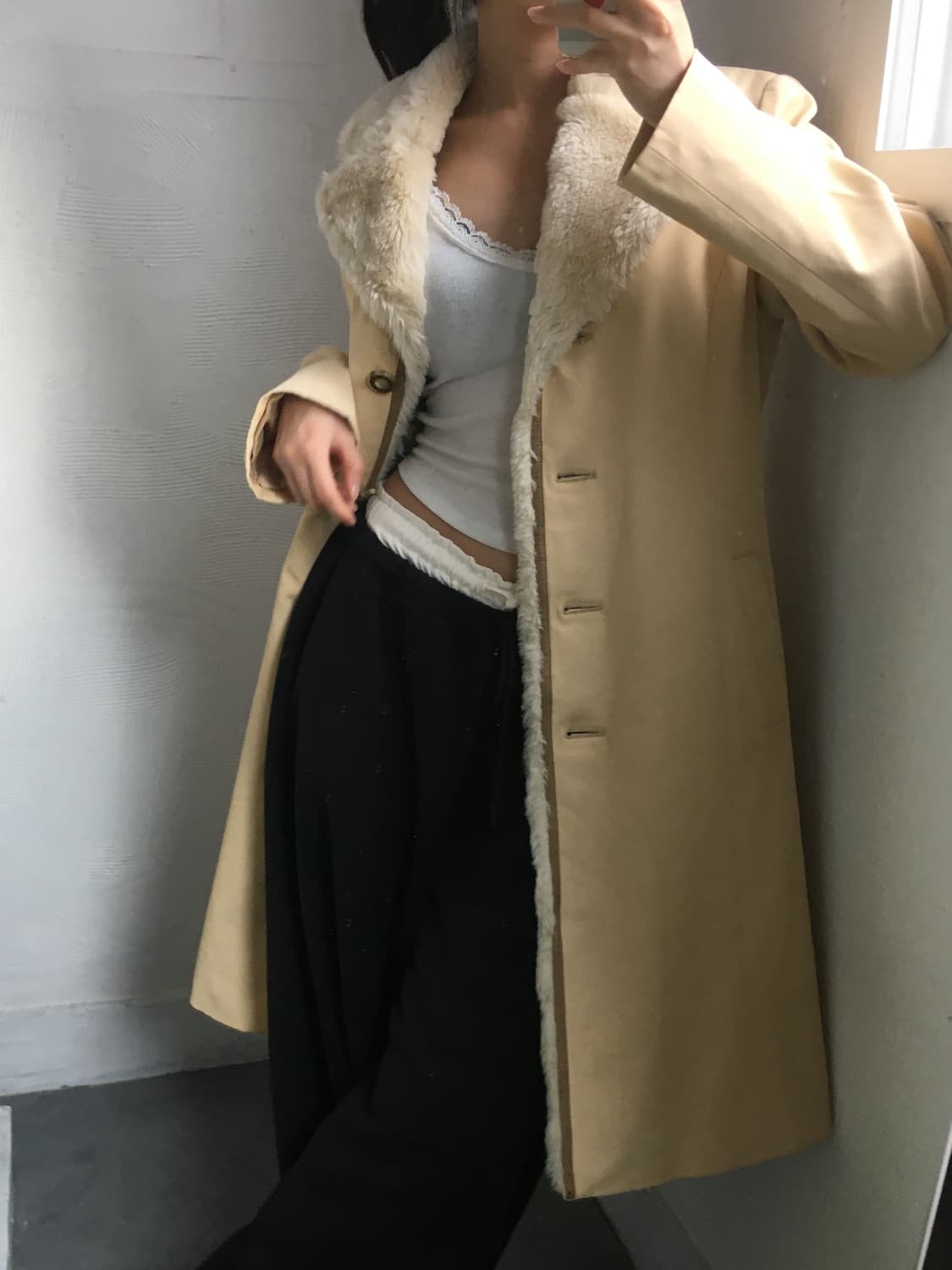 Burberry 버버리 옐로우 시어링  롱 코트 상품이미지2