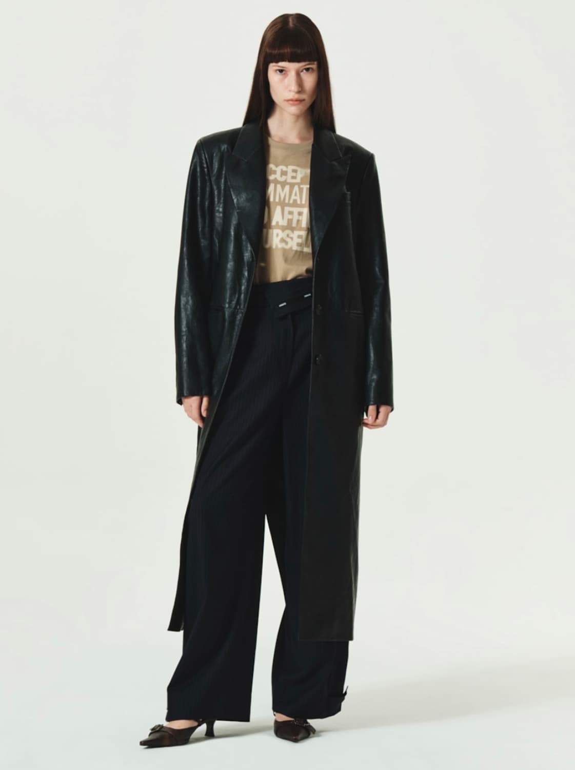 킴마틴 레더 롱 코트 S 상품이미지1