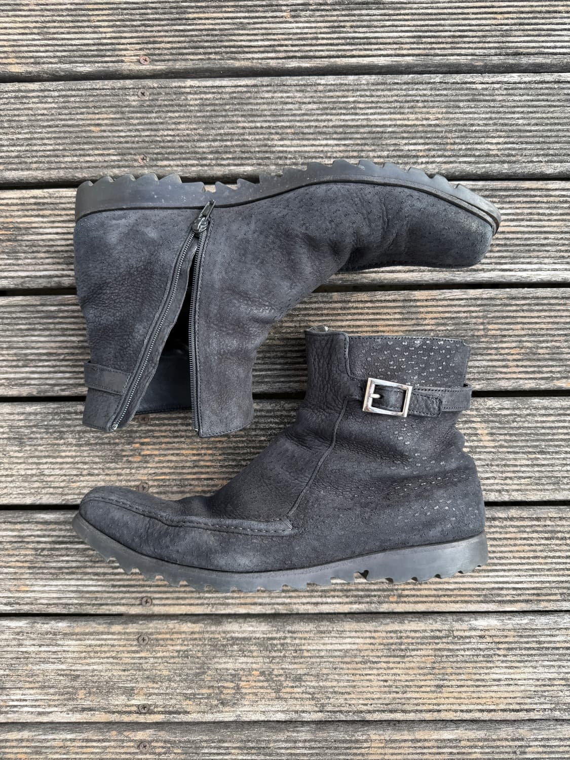 빈티지 프라다 스웨이드 버클 부츠 상품이미지3