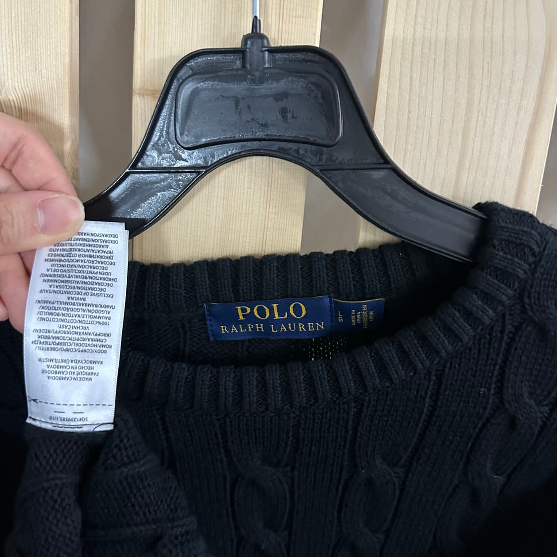 (S) 폴로 랄프로렌 케이블 블랙 니트 상품이미지5