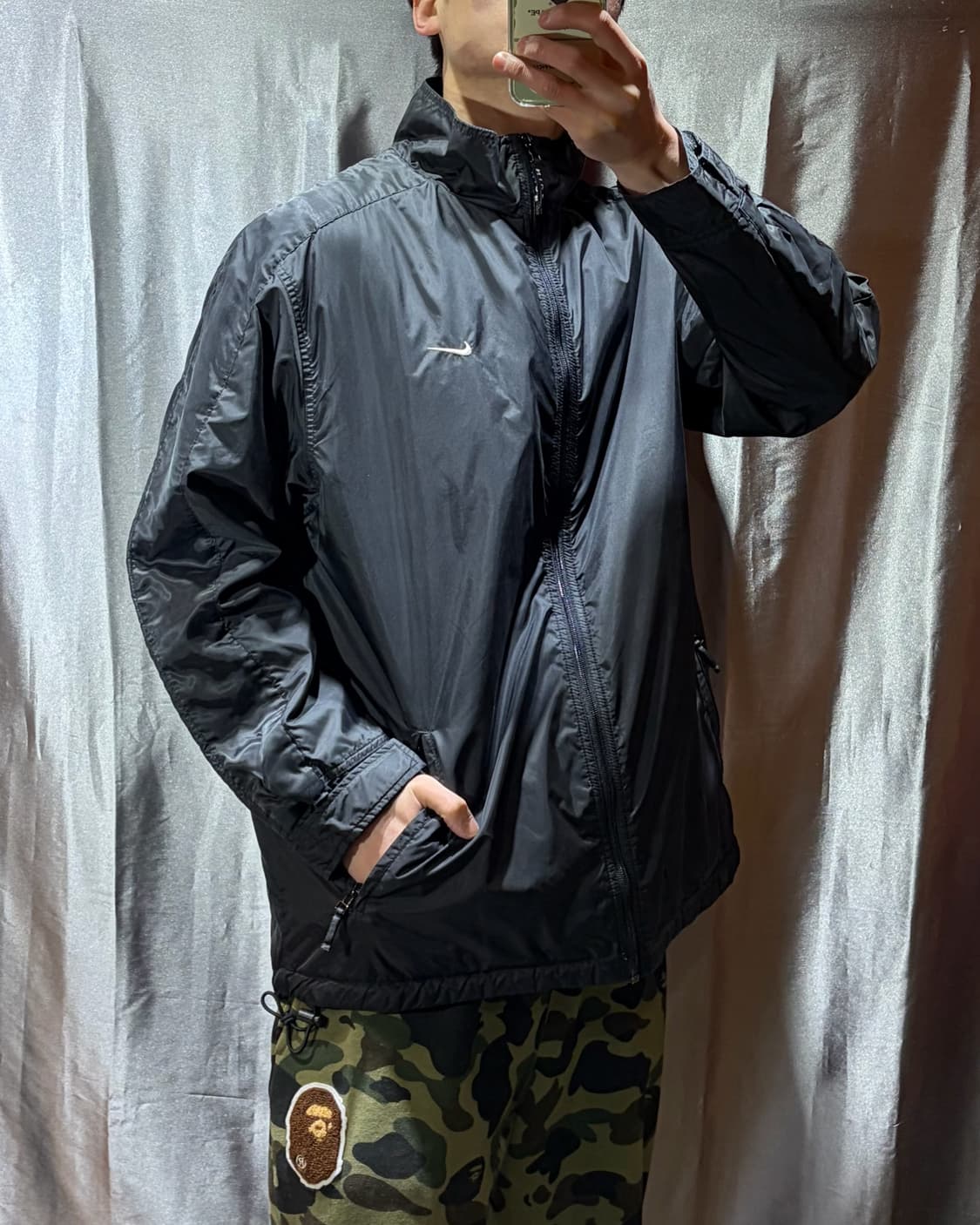 M 나이키 NiKE 빅로고 스우시 패디드 나일론 자켓 상품이미지1