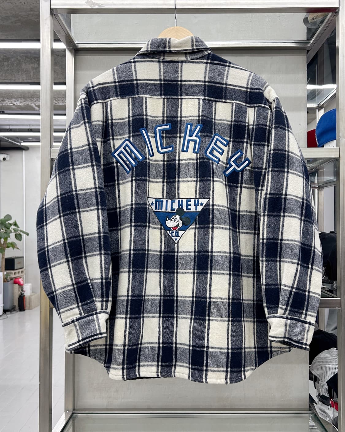 디즈니 90s 미키마우스 플란넬 체크 오버셔츠 점퍼 상품이미지4