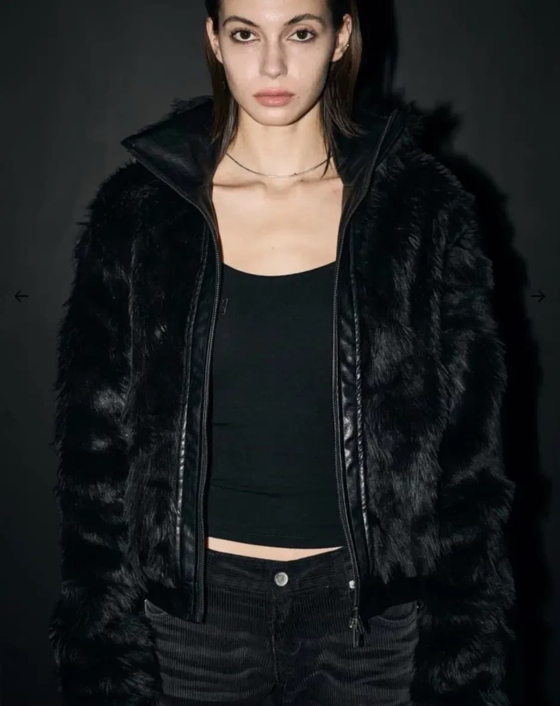 보헤미안서울 하이넥 투웨이 레더 퍼자켓 블랙 상품이미지1