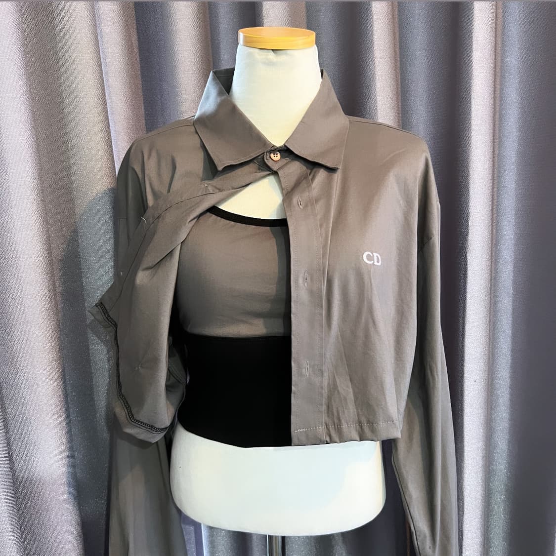 디올 빈티지 남방 나시탑셋트 크롭 리폼 상품이미지1