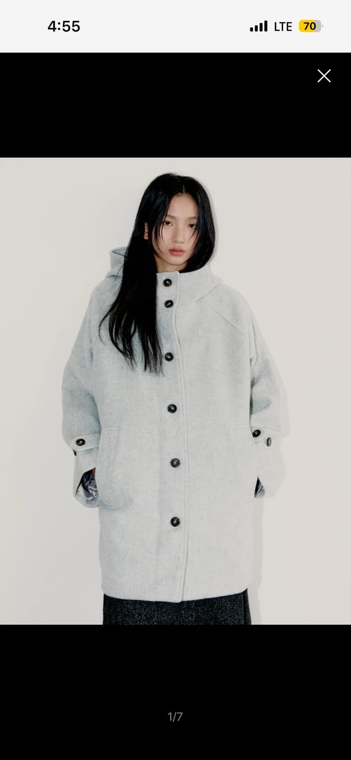 오피쉬 울 하프 코트 그레이 새상품 상품이미지1