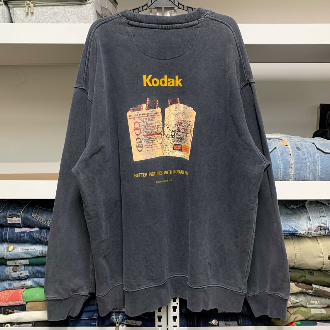 [XL] 코닥 가먼트다잉 프린팅 맨투맨 스웻셔츠 상품이미지3