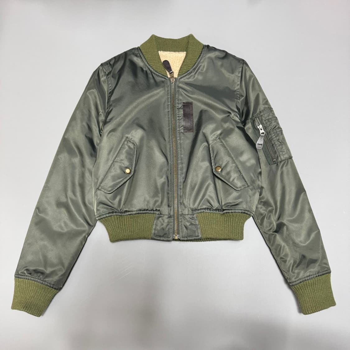 SLY Japan 올리브 덤블 리버시블 쇼트 플라이트 MA-1 자켓 상품이미지10