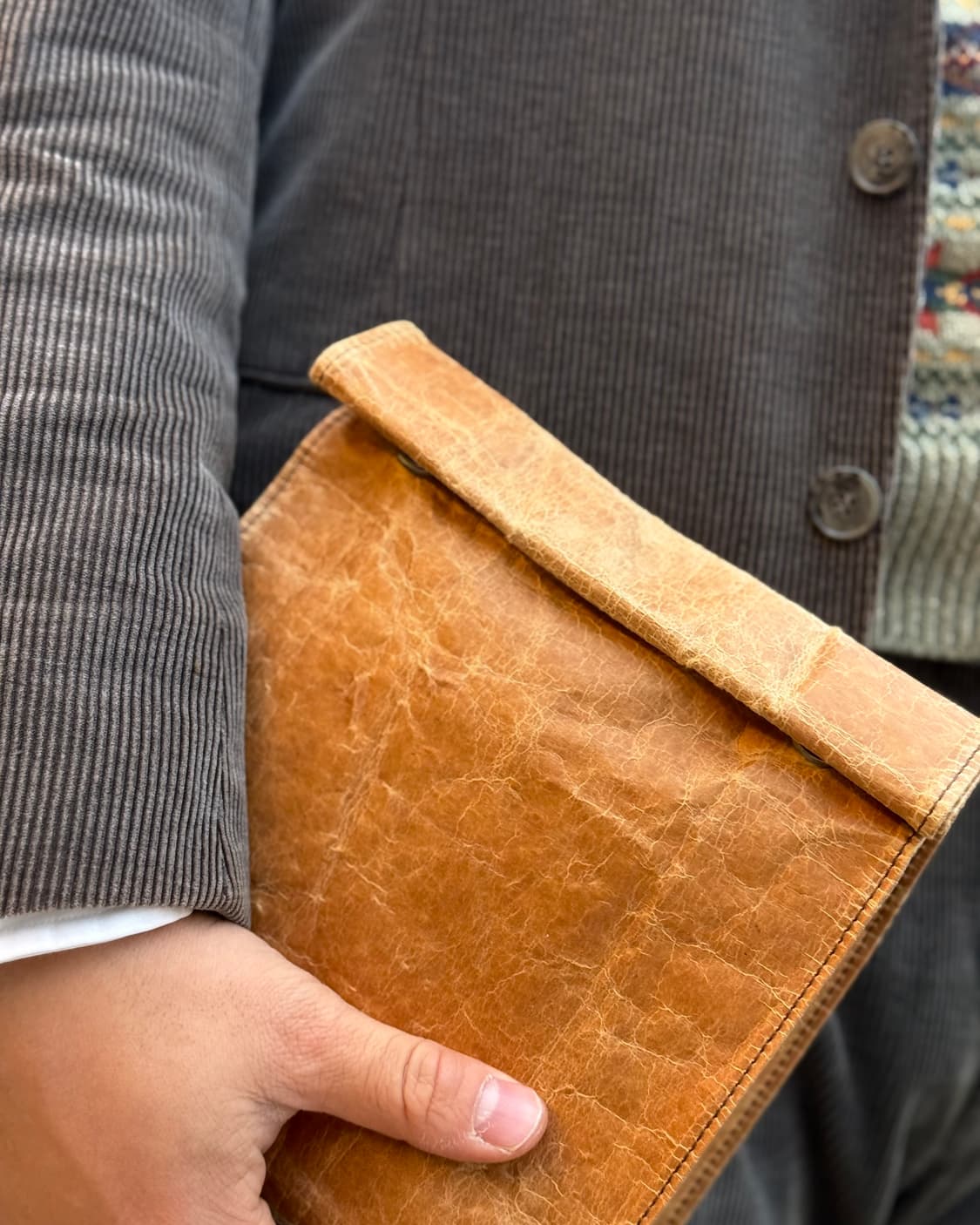 빈티지 크라프트 파우치 백 상품이미지6