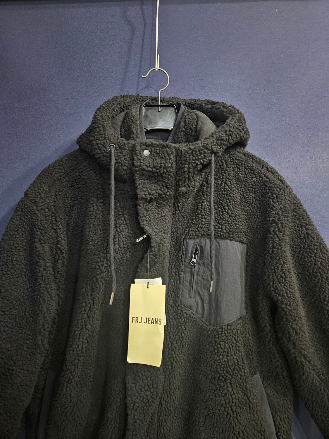 FRJ JEANS 블랙컬러 남성 오버핏 100 롱 뽀글이  상품이미지7