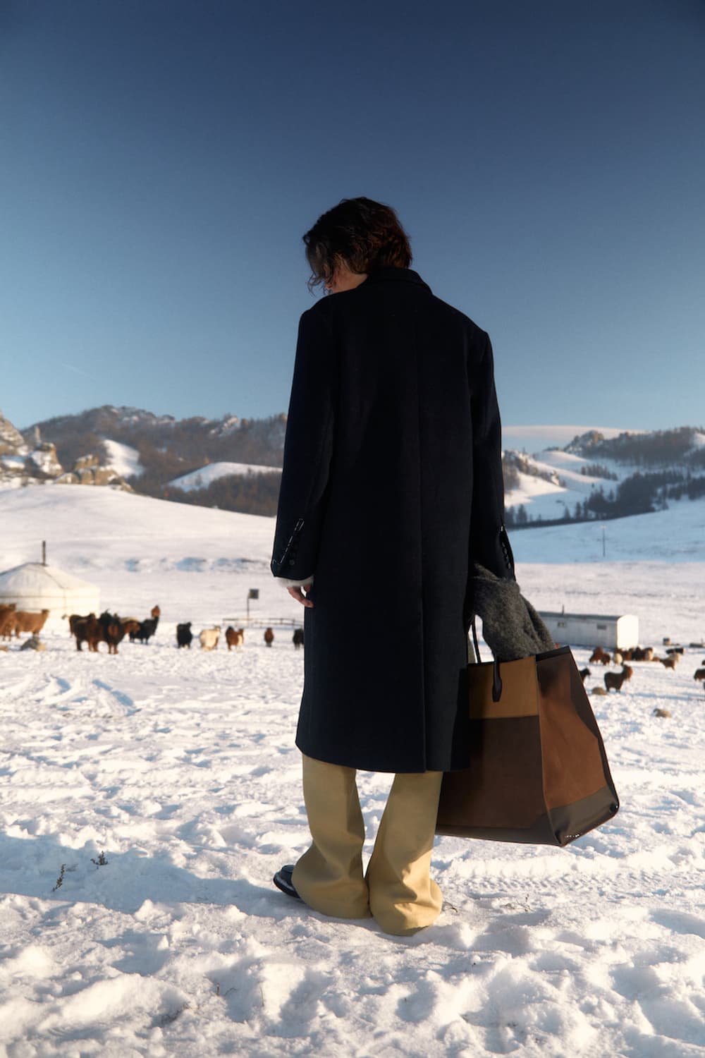 [L] STU 핸드 스티치 더블 코트 블랙 상품이미지10