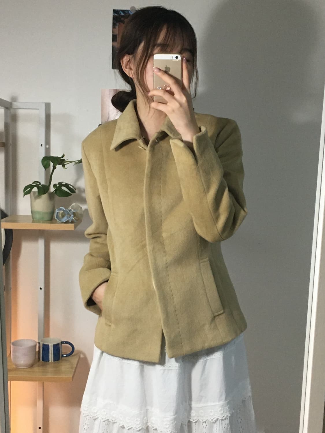 베이지 스티치 울 자켓 상품이미지1