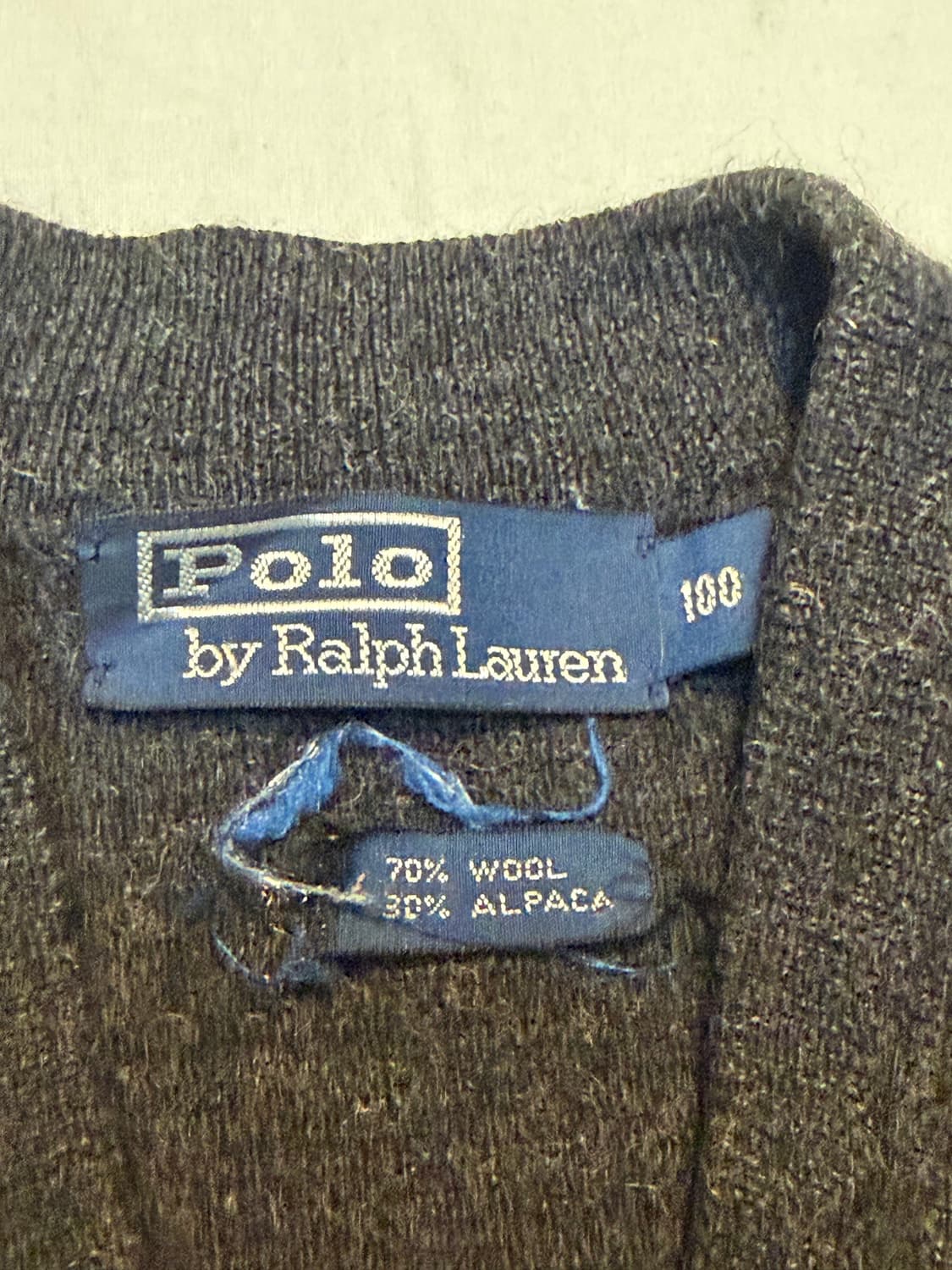 폴로 랄프로렌 알파카 울 블루종 니트집업 차콜 상품이미지4