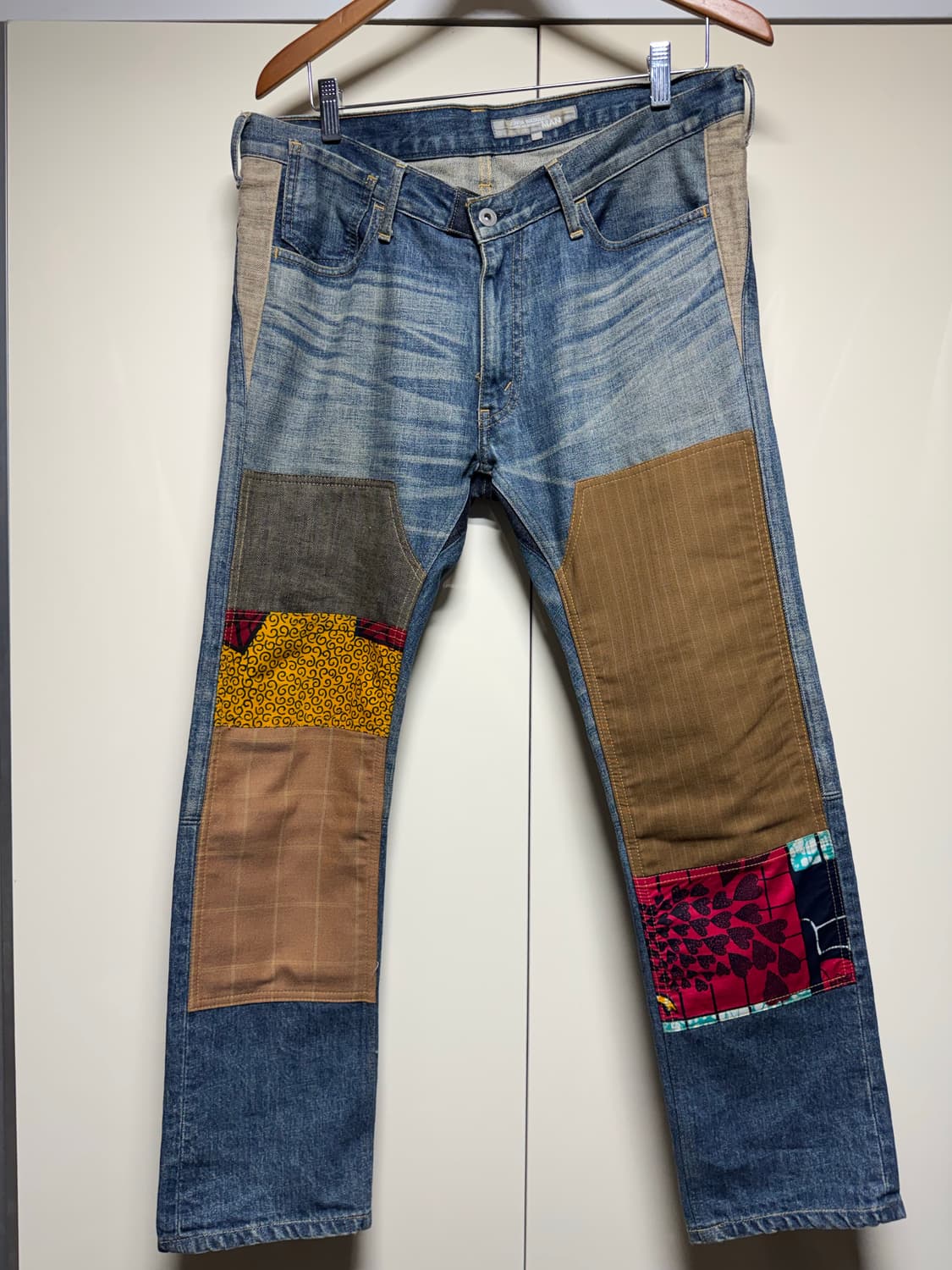 준야와타나베16SS 더블니 패치워크 데님 상품이미지3