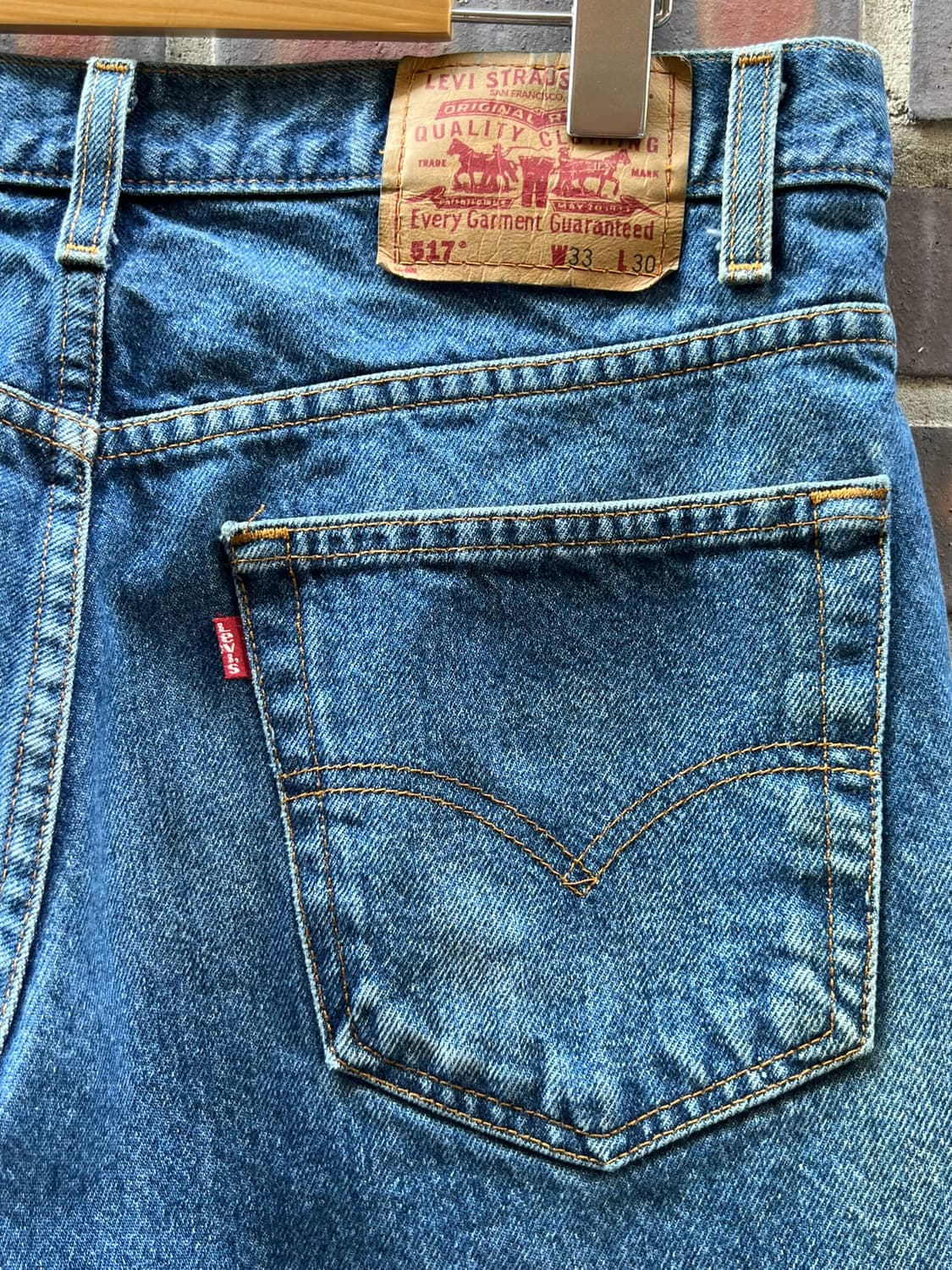 90's [33x30] 리바이스 517 부츠컷 빈티지 데님 팬츠 상품이미지7
