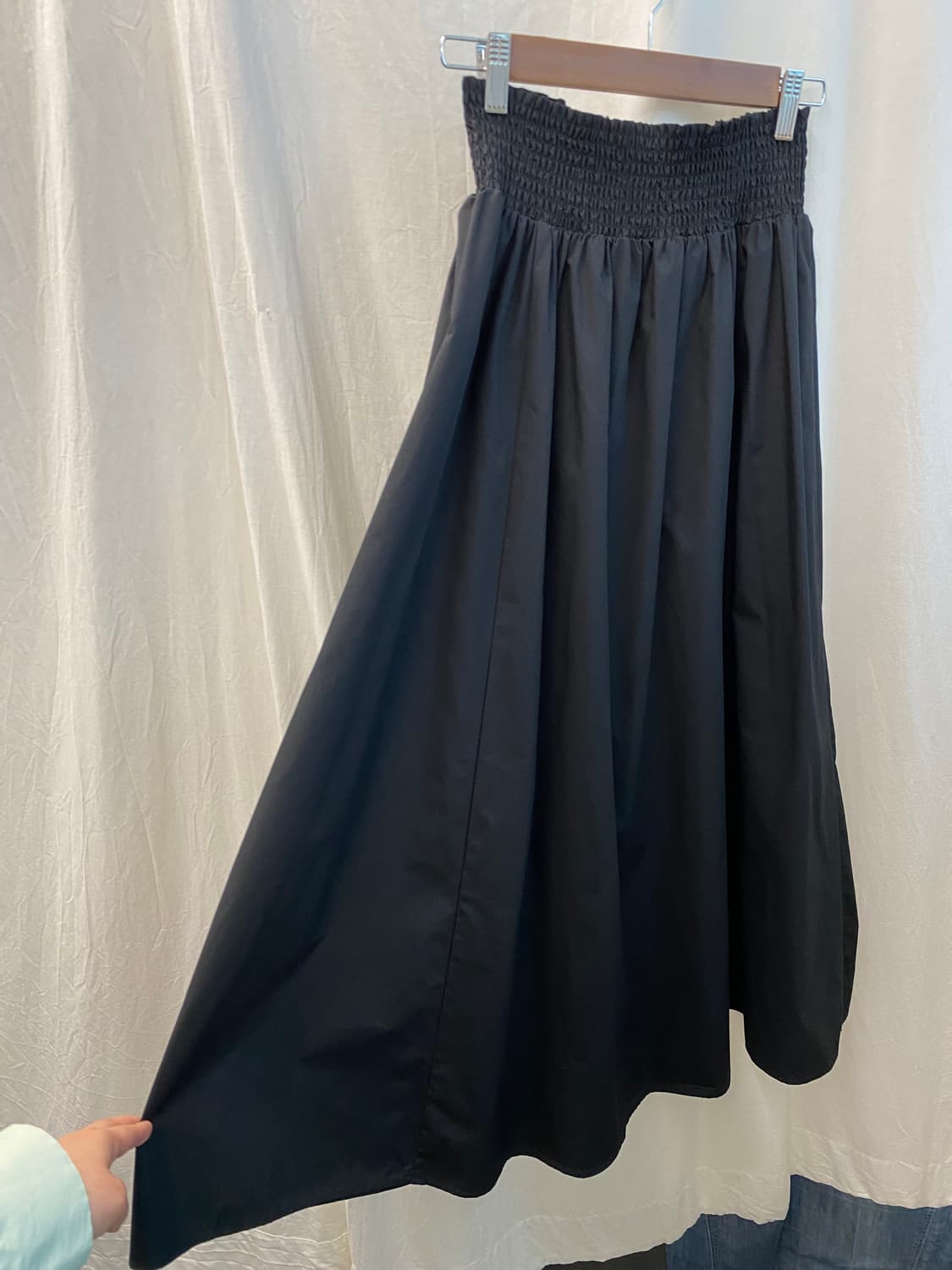 GU 블랙 밴딩 롱스커트(L) 상품이미지2