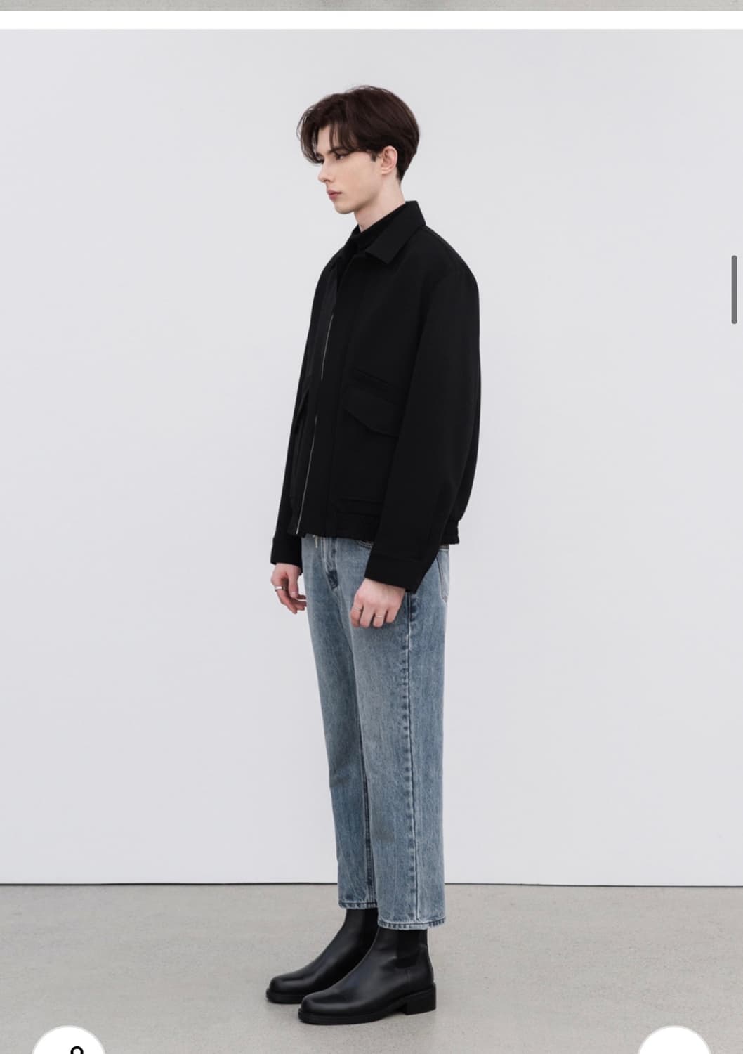 (L) 드로우핏 오블리크 울 트러커 자켓 블루종 [BLACK] 판매 상품이미지5