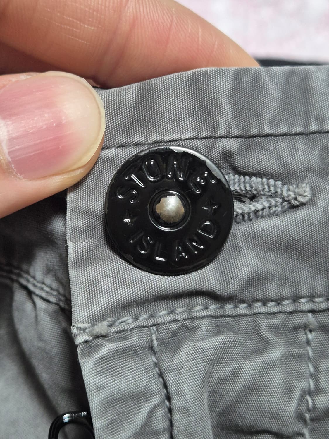 정품 28-29-S 한글택 스톤아일랜드 카고반바지 그레이 상품이미지3