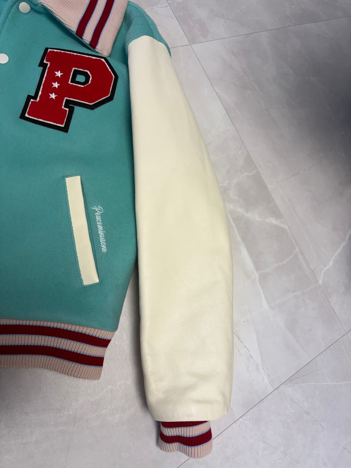 피스마이너스원 바시티 자켓 s 민트 상품이미지7