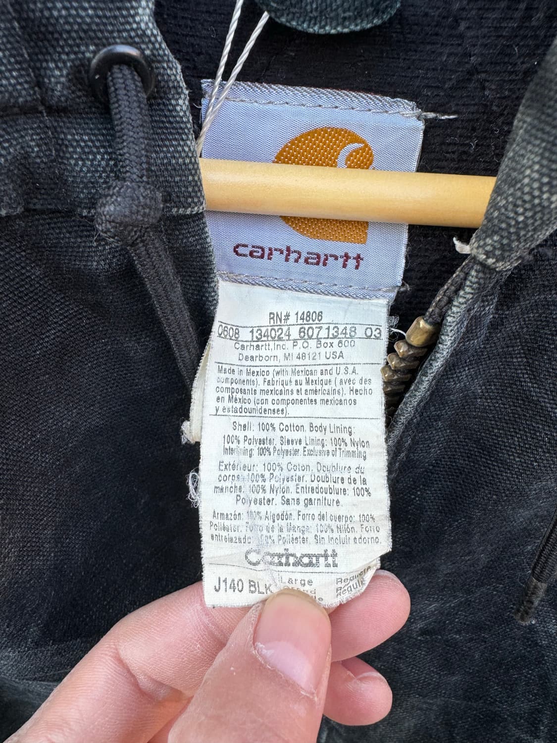 00s 칼하트 빈티지 j140 하드페이딩 덕 액티브 후드 워크 자켓 상품이미지7