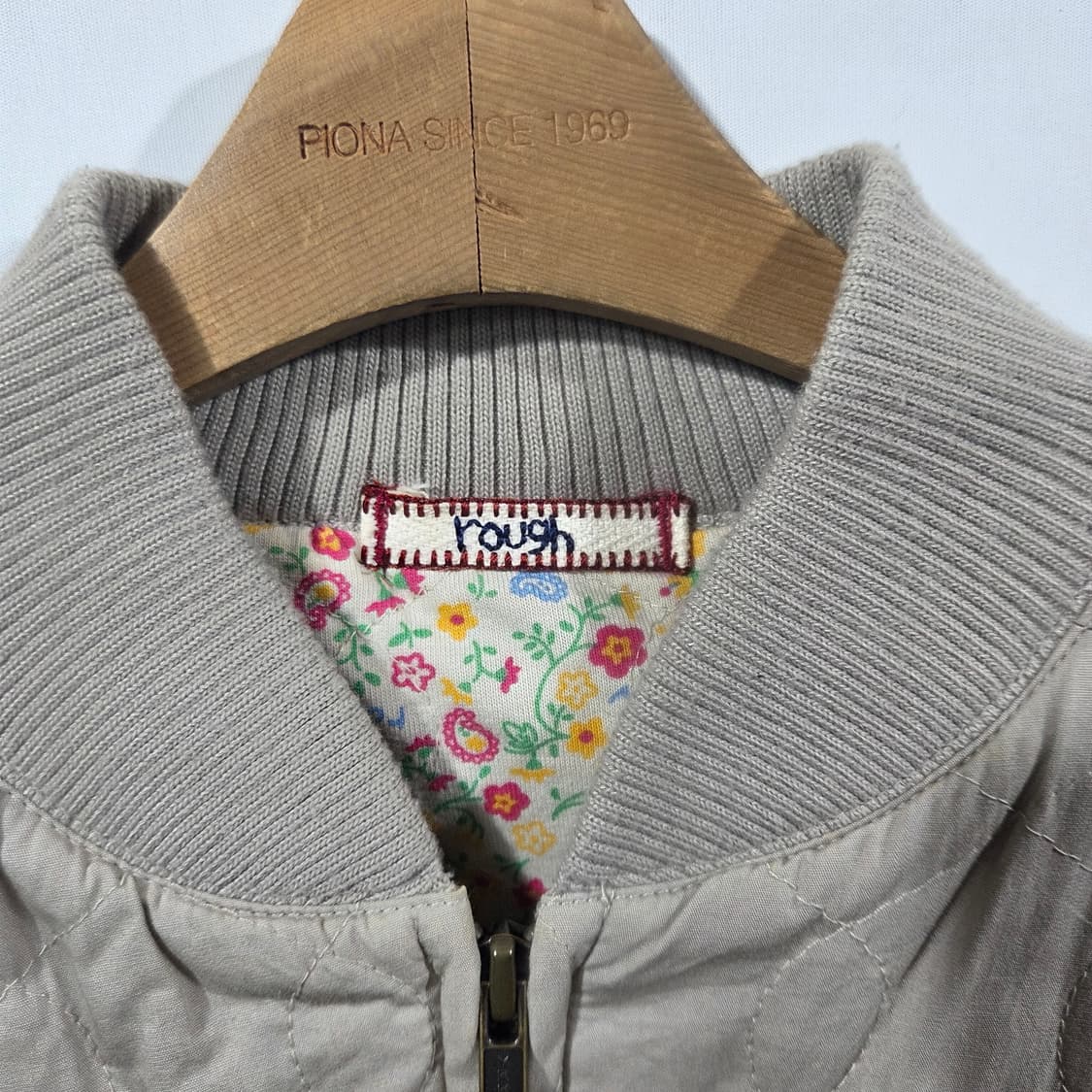 [rough] 러프 플라워 안감 레터링 퀼팅 블루종 상품이미지6