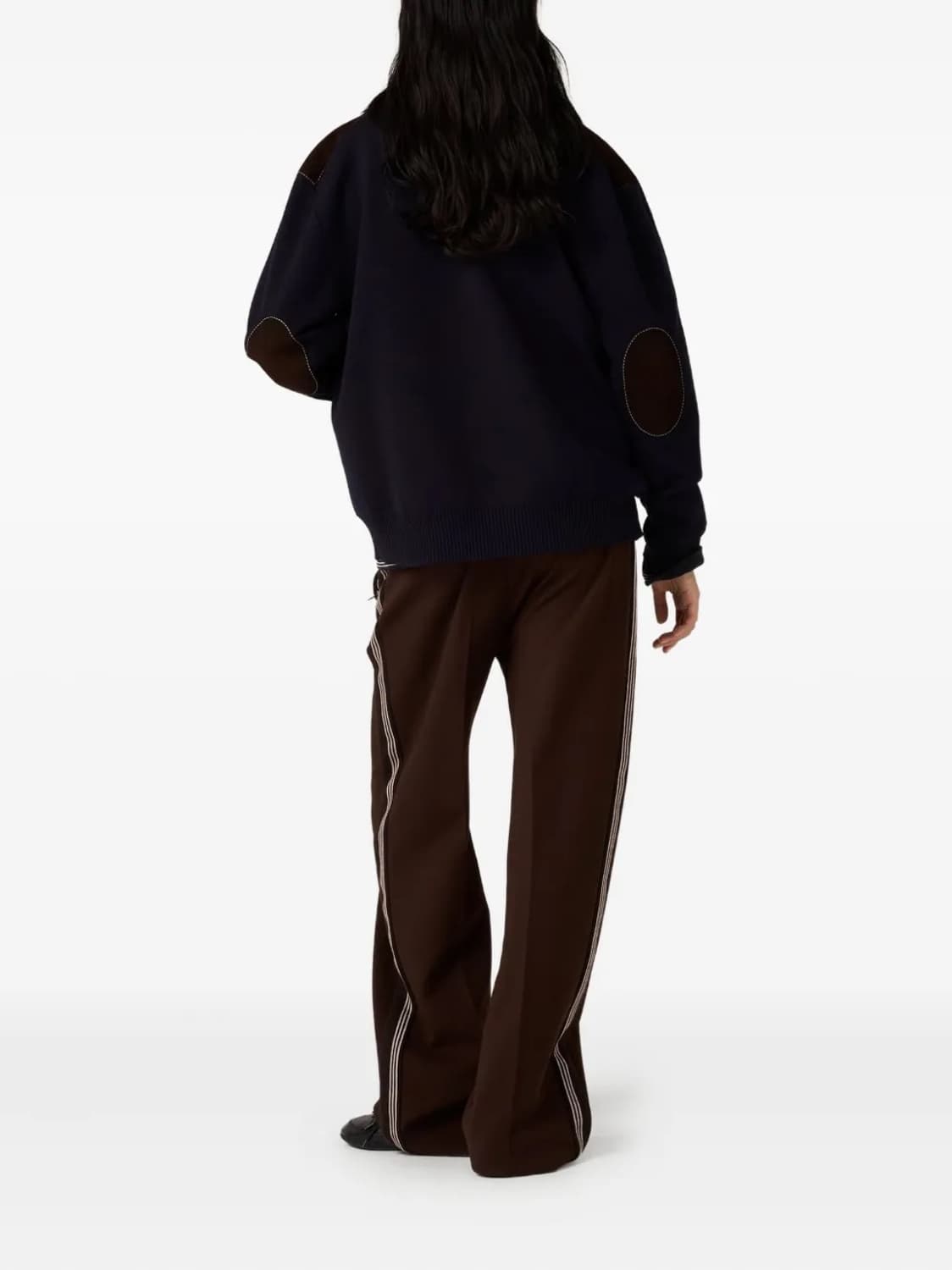 (새제품) 미우 미우 Miu Miu 울 및 가죽 지퍼 가디건 48 상품이미지4