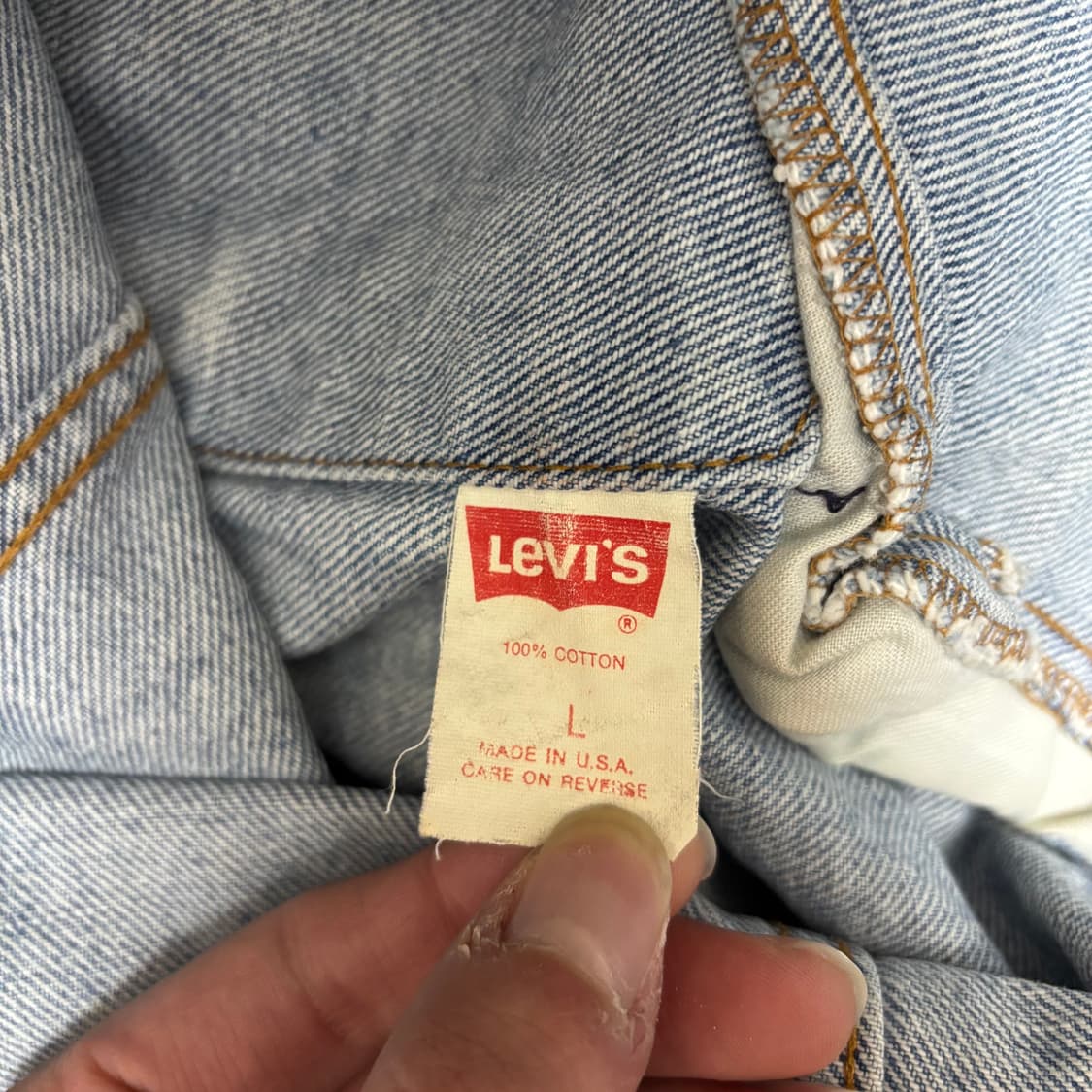 80s USA 빈티지 리바이스 70507 데님 트러커자켓 L 상품이미지3