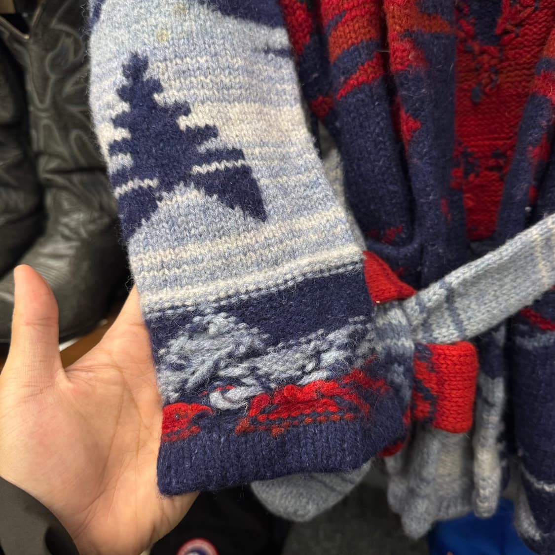 로렌 랄프로렌 by 폴로 나바호 패턴 벨티드 숄카라 니트 가디건 N45 상품이미지5