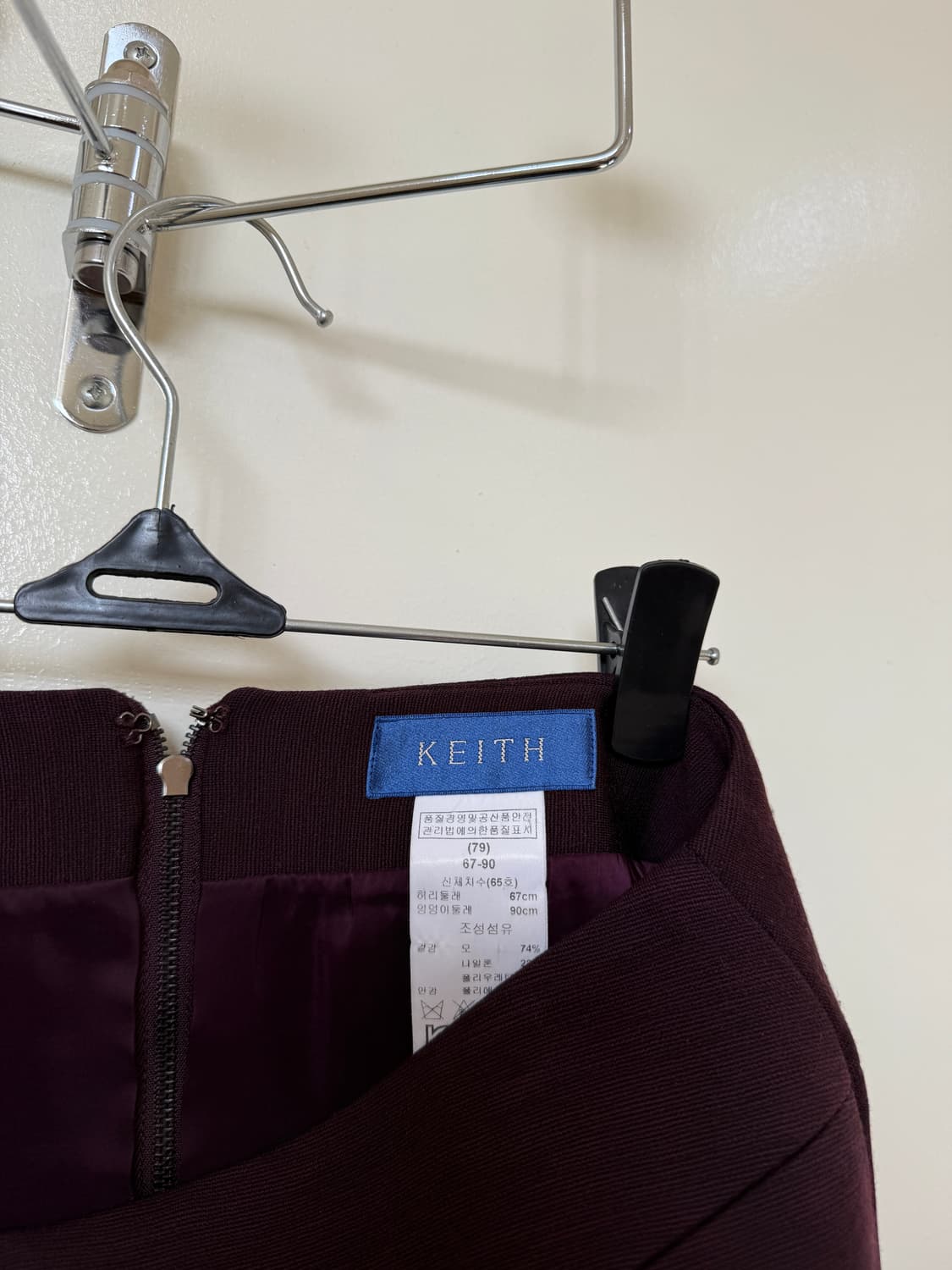 KEITH 키이스 버건디 미니스커트(정품) 상품이미지3