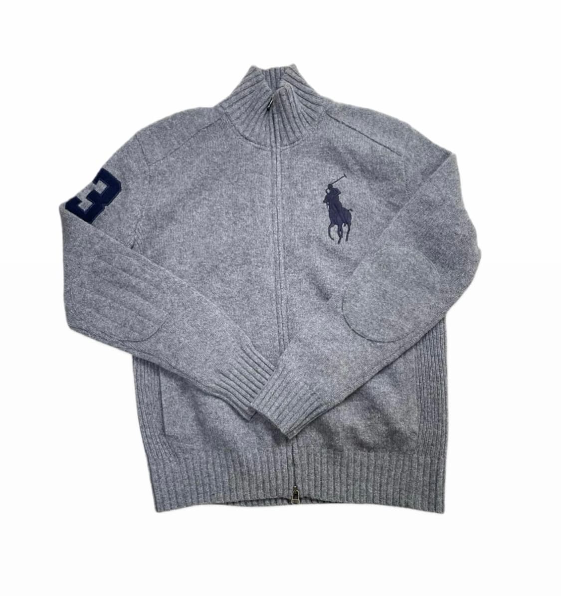 폴로 랄프로렌 빅포니 램스울 그레이 니트집업 상품이미지1