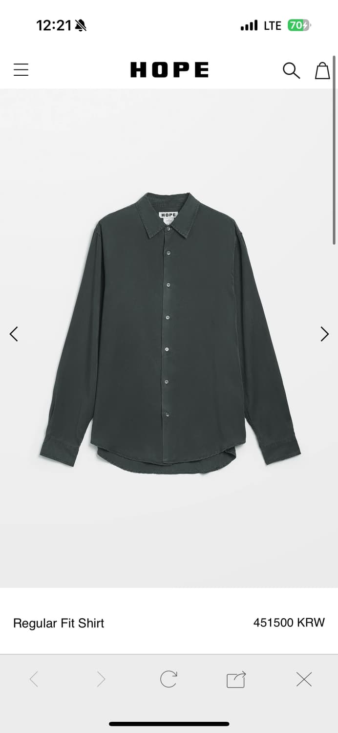 Hope 레귤러 핏 셔츠 46 size 상품이미지1
