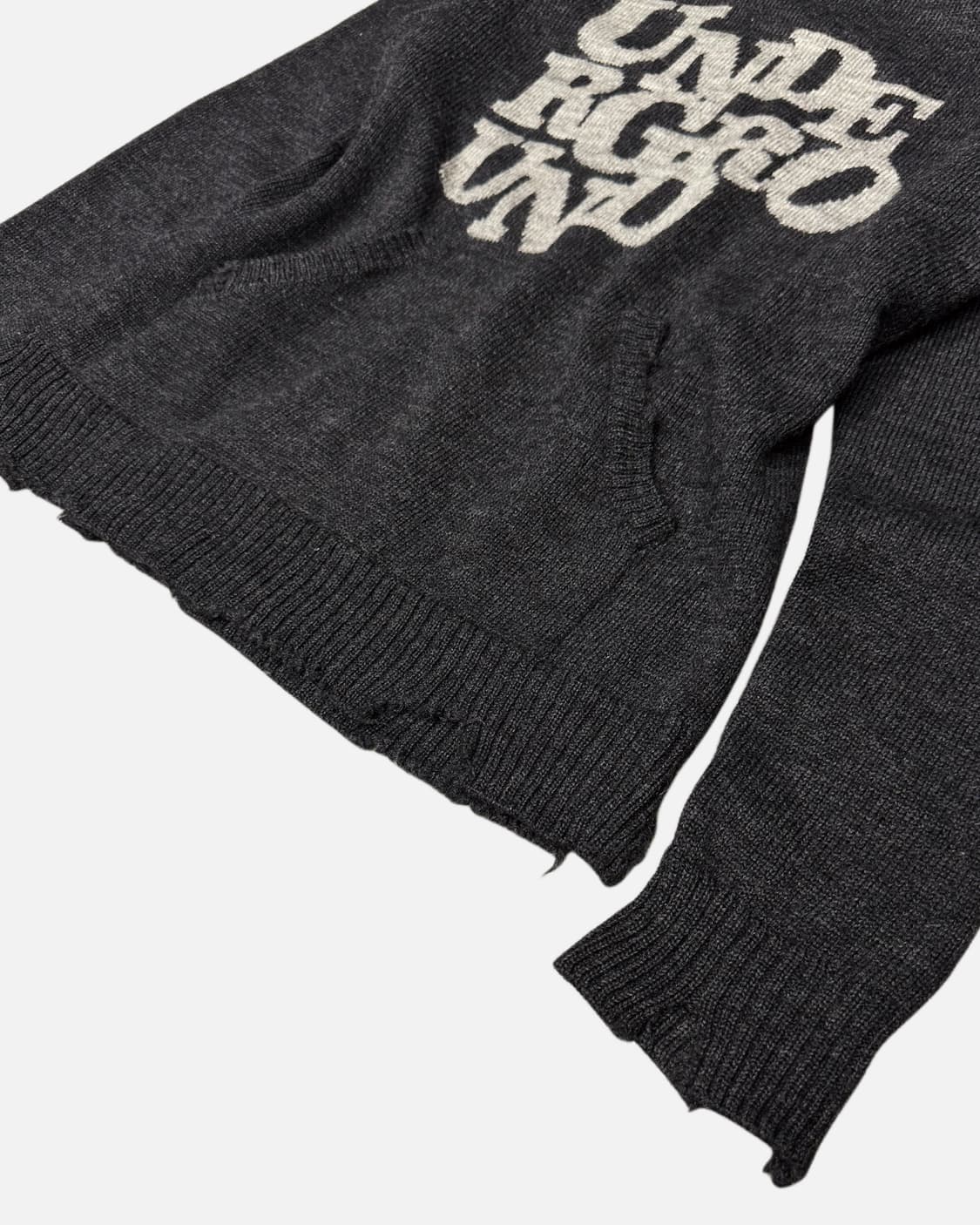 'under ground' damaged wool knit hood 상품이미지5