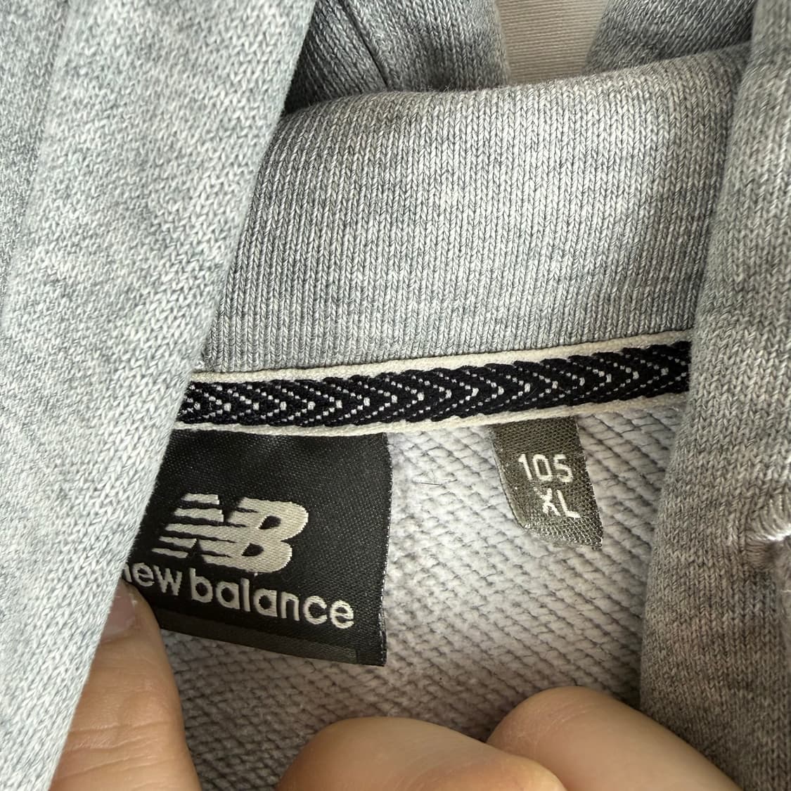 (105) 뉴발란스 로고 후드 티 그레이 상품이미지3