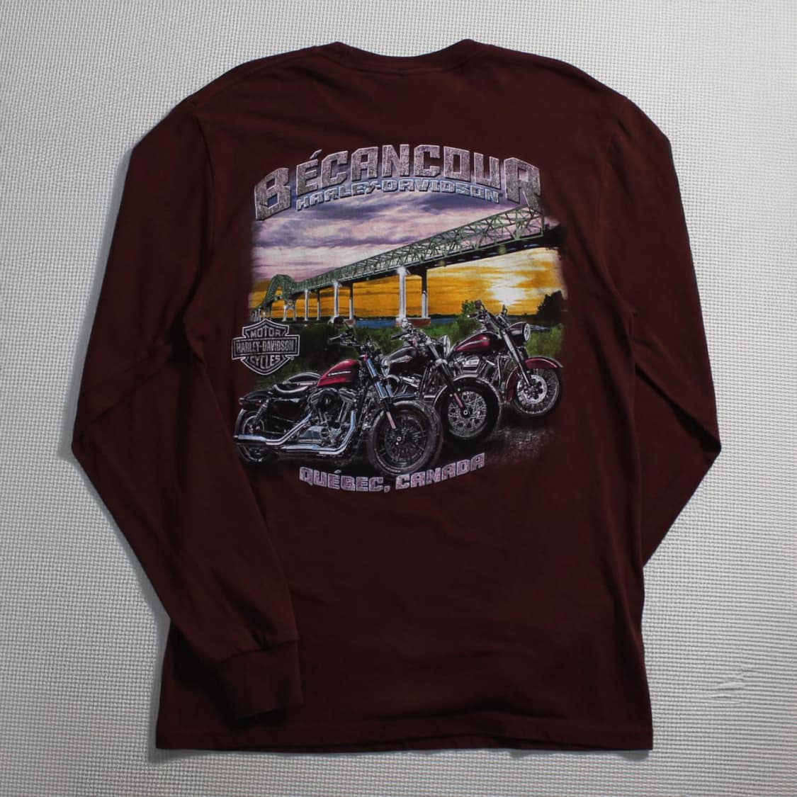 Harley-Davidson 할리 데이비슨 버건디 퀘벡 베캉쿠르 롱슬리브 상품이미지1