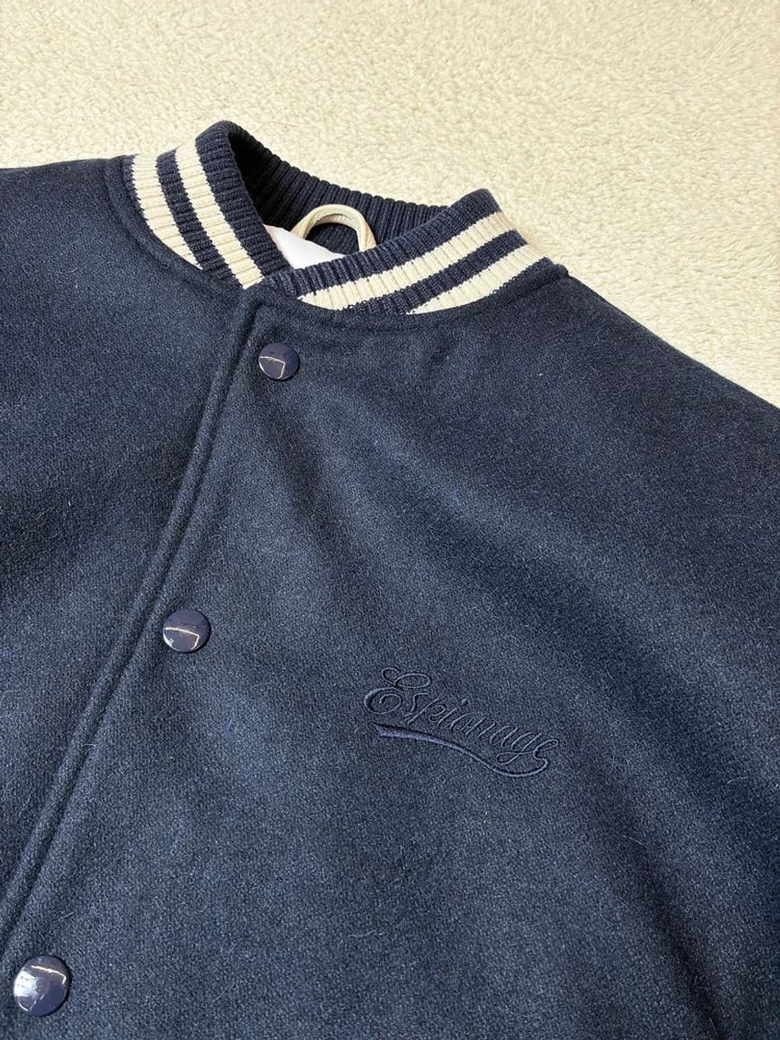 에스피오나지 AW 스탠다드 소가죽 배색 바시티 자켓 PN7933 상품이미지4