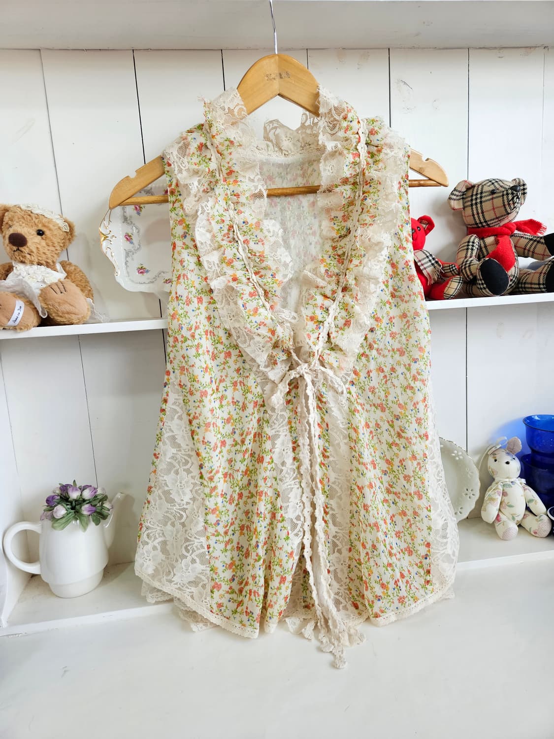 (axes femme) 플라워 레이스 레이어드 베스트 상품이미지1