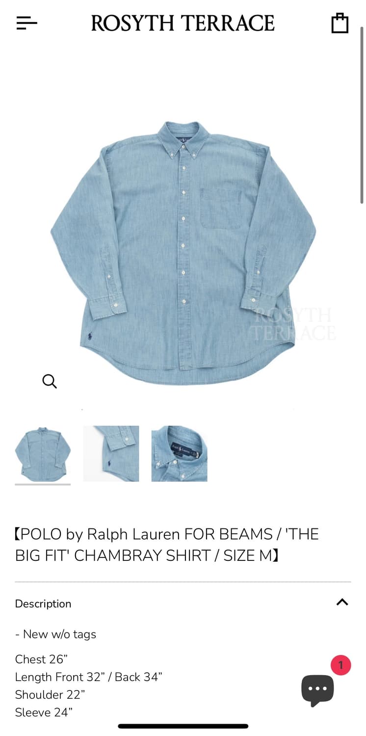 [xl] 폴로 빔즈 빅셔츠 샴브레이 상품이미지6
