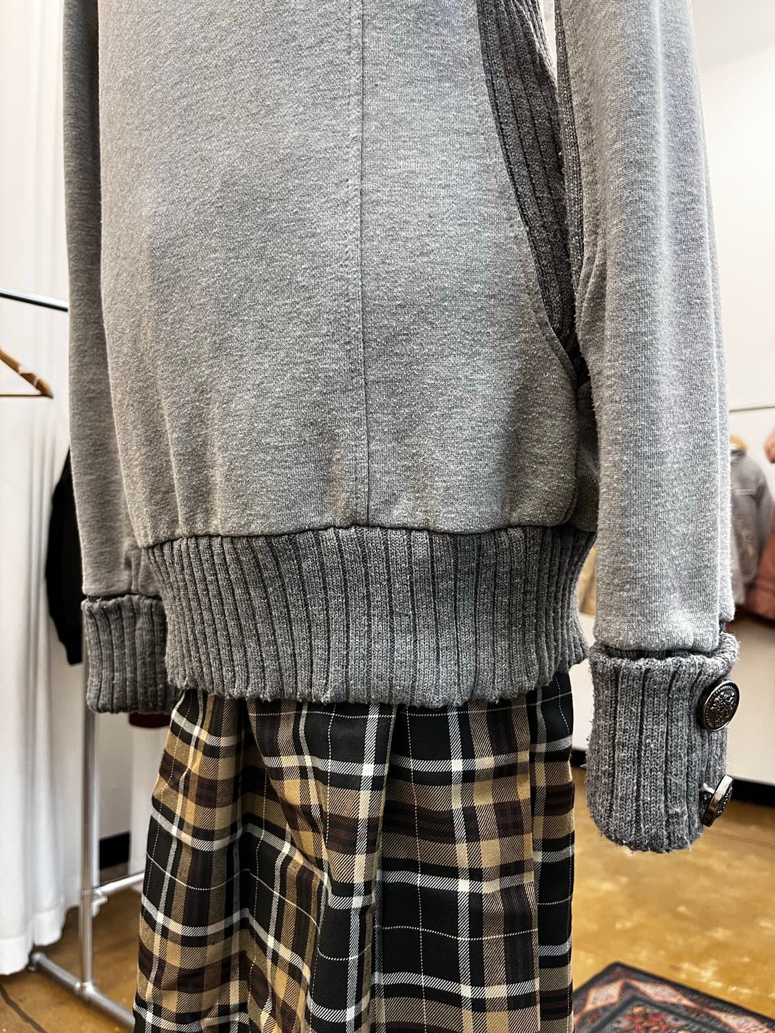 류류 니트 칼라 후드 집업 블루종 상품이미지7