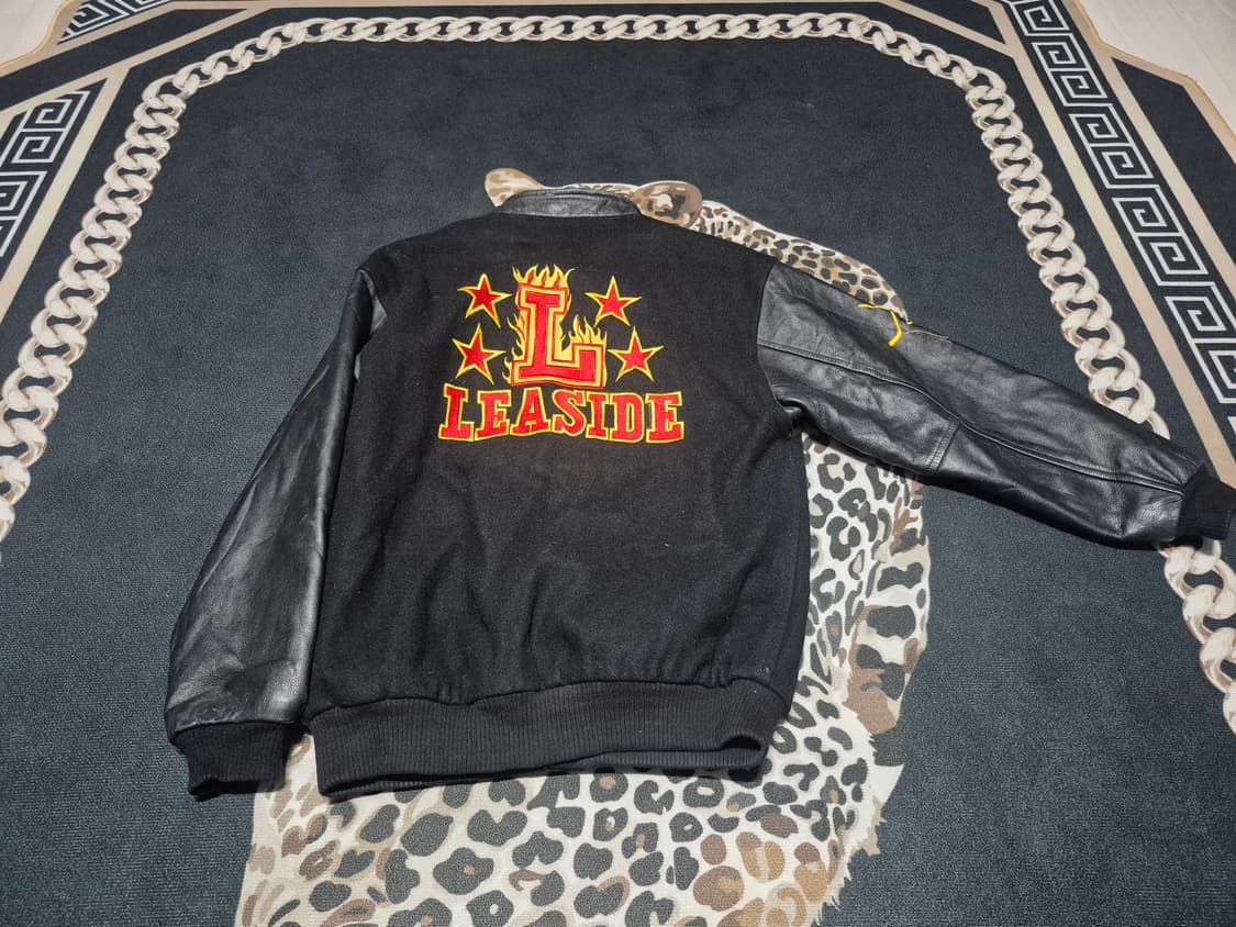 90's 캐나다 스포츠웨어 LEASIDE 빈티지 울 레더 바시티 자켓 상품이미지6