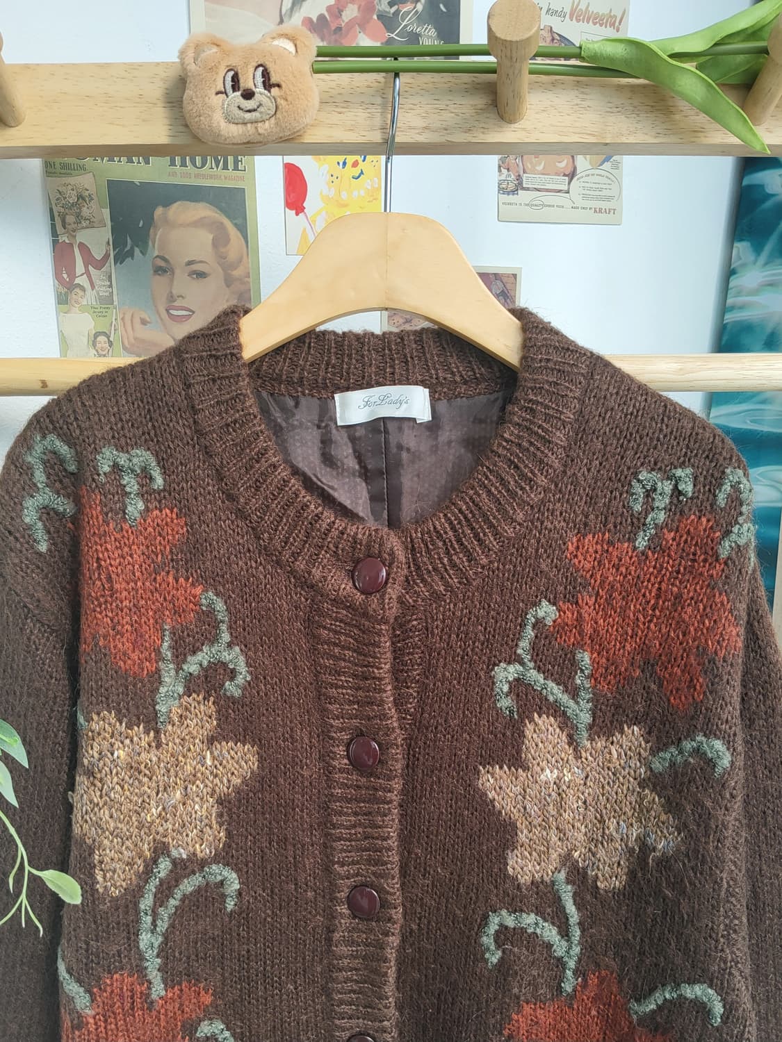 브라운 플라워 가디건  상품이미지3